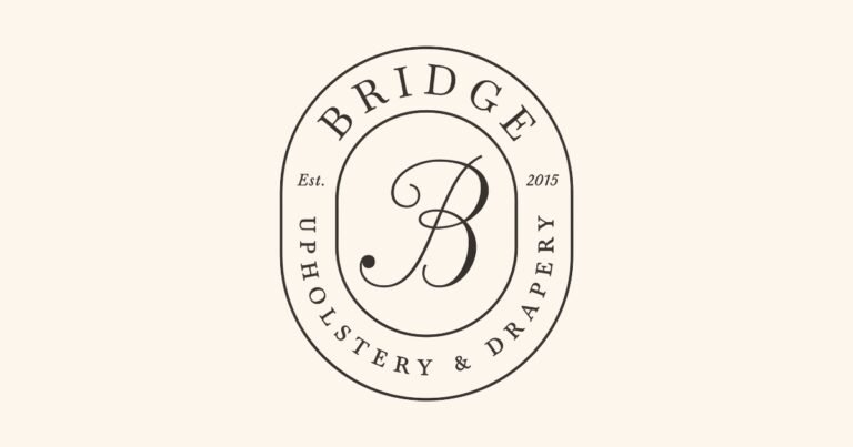 Bridge Upholstery & Drapery logo, a custom upholstery shop on Historic C-Street.