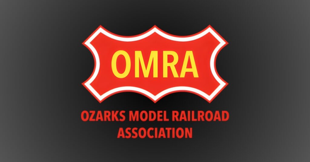 OMRA shield logo for the Ozarks Model Railroad Association in Springfield's Historic C-Street district.