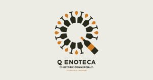 Q Enoteca logo with a grape cluster Q, a wine bar on Historic Commercial Street in Springfield, Missouri.