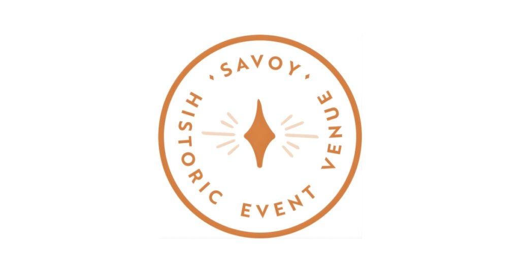 The Savoy badge reading Historic Event Venue, on Historic Commercial Street in Springfield, Missouri.