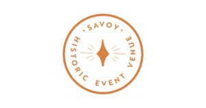 The Savoy badge reading Historic Event Venue, on Historic Commercial Street in Springfield, Missouri.