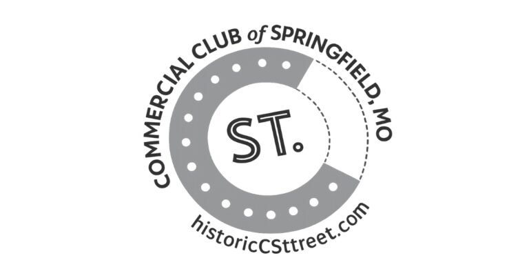 Commercial Club of Springfield seal with a large C and inside it a ST mark, the Historic C-Street merchants group in Springfield, MO.