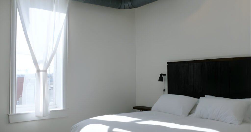 Interior of the St. Petersburg Suite, a boutique loft stay on Historic Commercial Street in Springfield, MO.