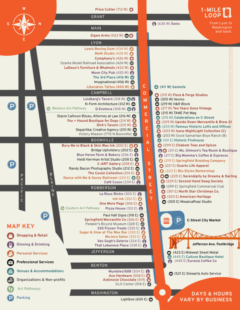 Map of Historic C-Street, Springfield