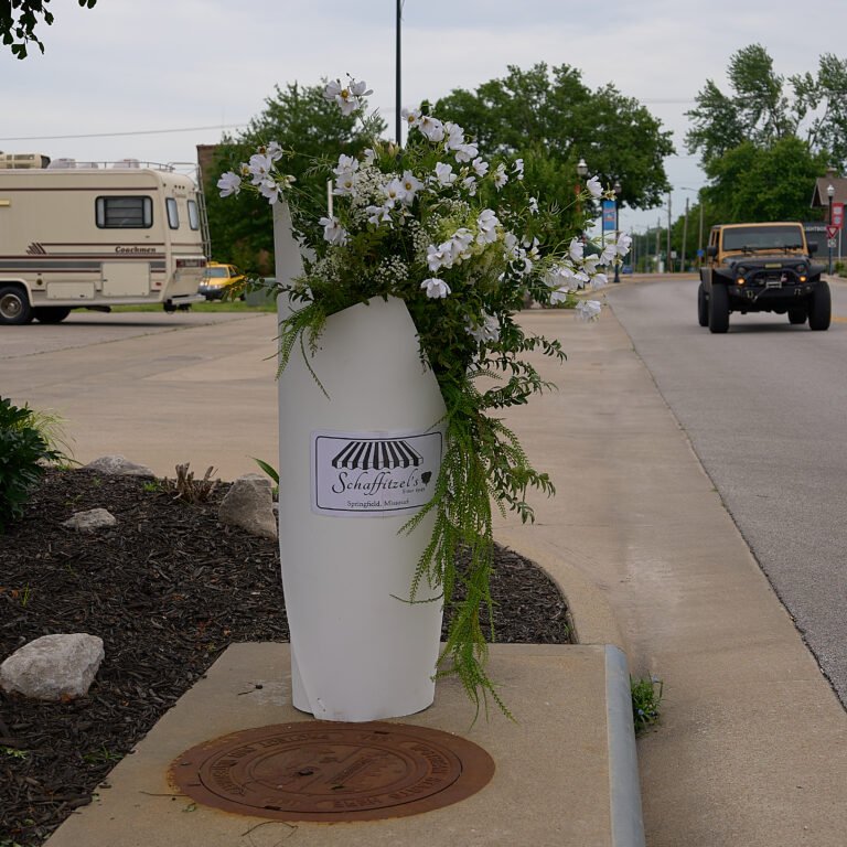 The C-Street Floral Stroll, a one-mile loop of floral arrangements on C-Street in June in Springfield, MO
