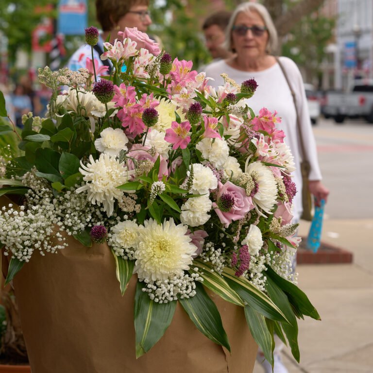 The C-Street Floral Stroll, a one-mile loop of floral arrangements on C-Street in June in Springfield, MO