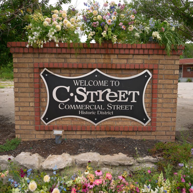 The C-Street Floral Stroll, a one-mile loop of floral arrangements on C-Street in June in Springfield, MO