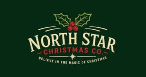 North Star Christmas Co. logo with a holly-and-berries emblem and the tagline "Believe in the Magic of Christmas"