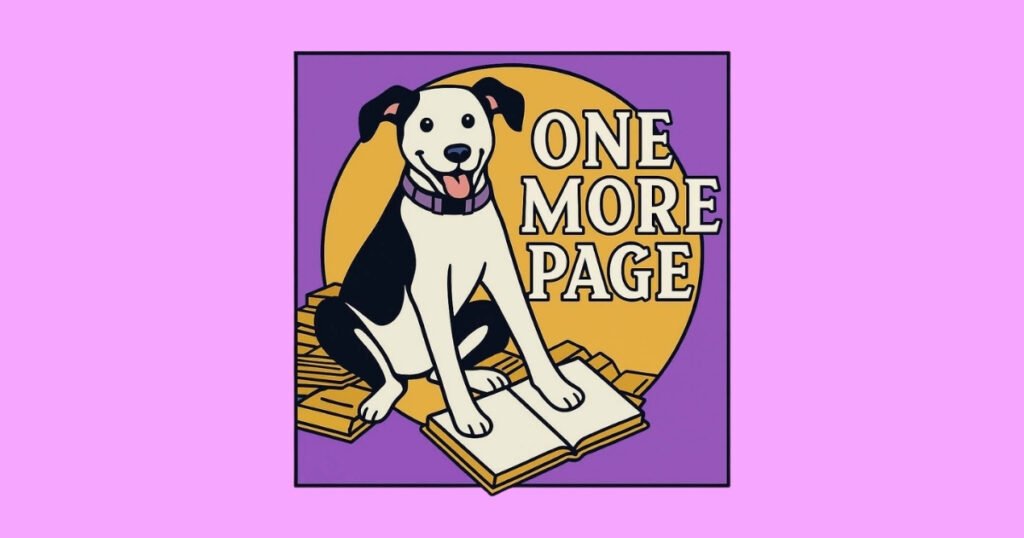 One More Page logo with a dog resting on books, a bookstore on Historic Commercial Street, Springfield, MO.