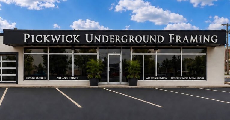 Pickwick Underground Framing storefront near Historic C-Street in Springfield, Missouri